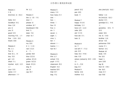 (完整版)小学英语单词表