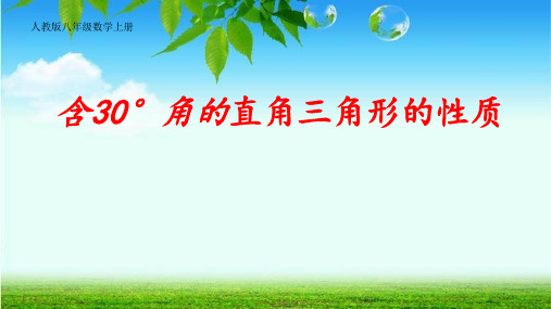 数学八年级上册课件 13.3.2含30°角的直角三角形的性质(共15张PPT)