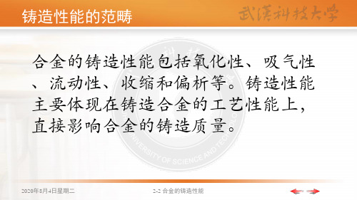 合金的铸造性能