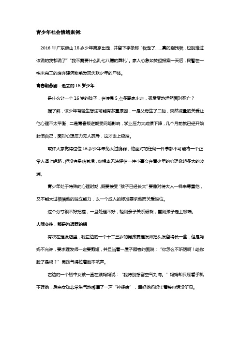 青少年社会情绪案例