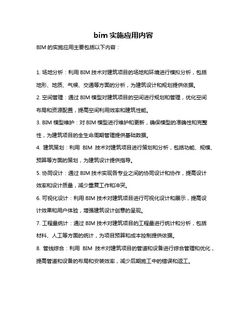 bim实施应用内容