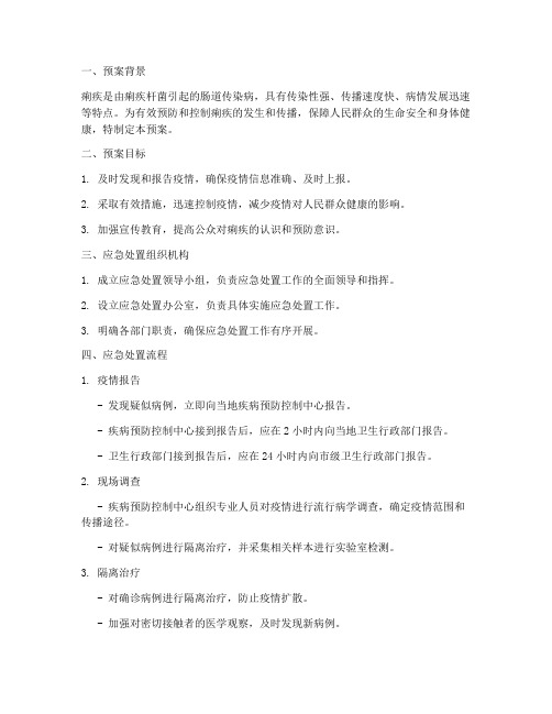 痢疾应急处置预案