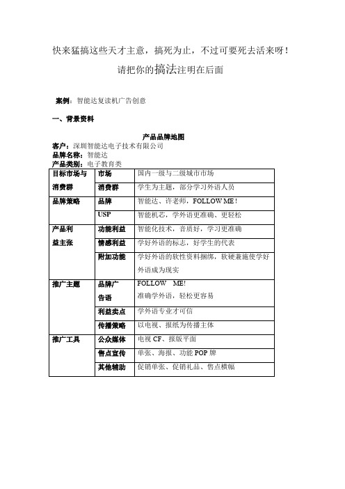 智能达复读机广告创意