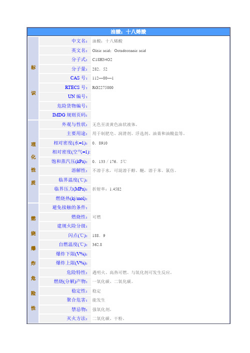 油酸;十八烯酸