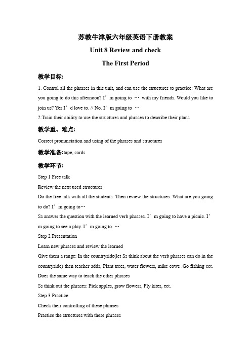 Unit 8 Review and check教案2