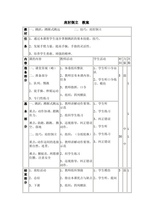 3肩肘倒立  教案