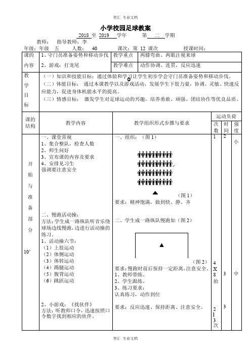 精品足球教案：守门员准备姿势和移动步伐