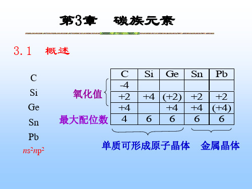 高中化学竞赛 无机化学第3章碳族元素(共31页PPT)(共31张PPT)