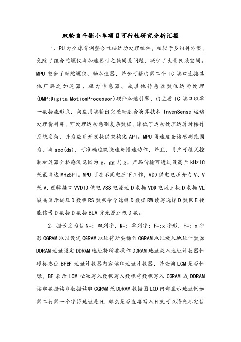 双轮自平衡小车项目可行性研究分析汇报.doc
