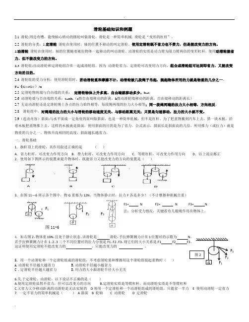 滑轮基础知识和例题