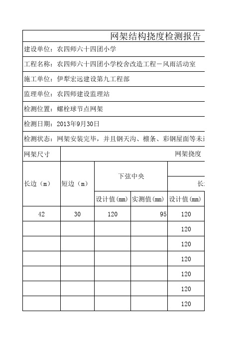 网架挠度检测报告