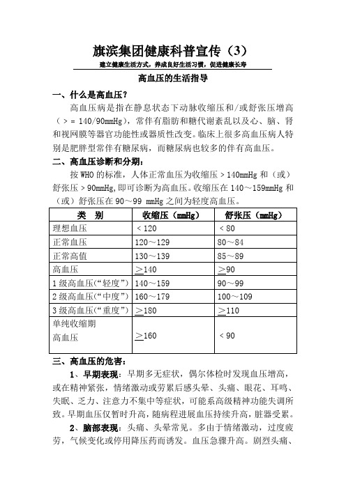 健康科普宣传3——高血压