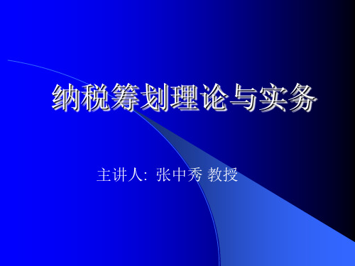 纳税筹划理论与实务精品文档20页