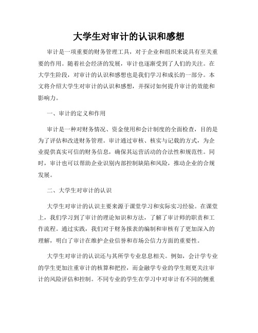 大学生对审计的认识和感想