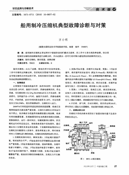 船用制冷压缩机典型故障诊断与对策