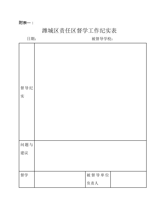 潍城区责任区督学工作纪实表