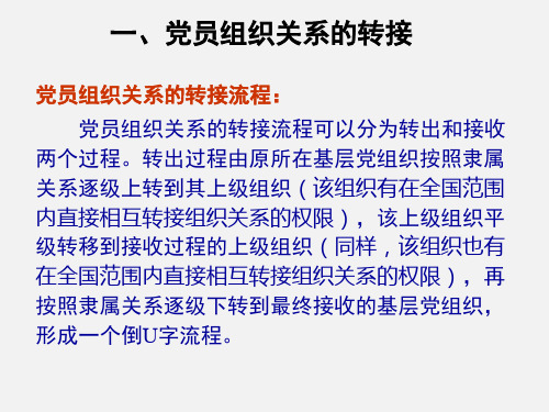 一、党员组织关系的转接