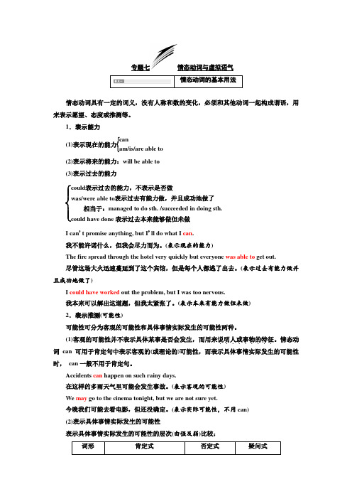 2020年新课改·人教版高考英语复习   情态动词与虚拟语气