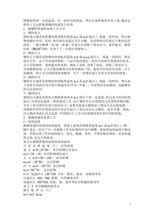 45钢的正火工艺过程