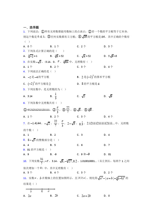 上海上海外国语大学附属双语学校七年级数学下册第六单元《实数》经典测试题(培优专题)