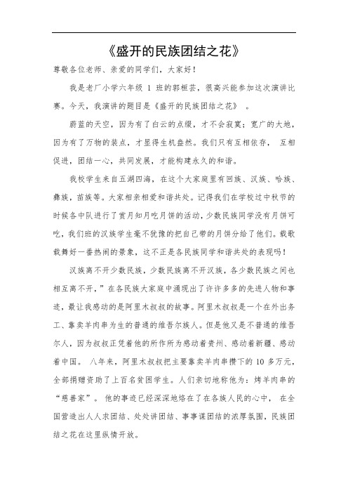盛开的民族团结之花