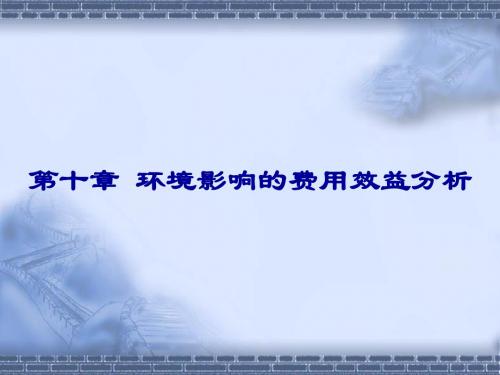 环境经济学10环境影响的费用效益分析