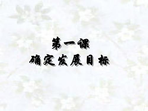 第六课  确定发展的目标