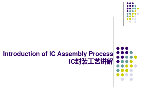 半导体封装工艺讲解——芯片制造流程课件PPT
