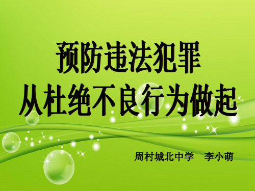 预防违法犯罪,从杜绝不良行为做起1 鲁教版精品公开PPT课件