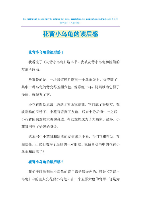 花背小乌龟的读后感