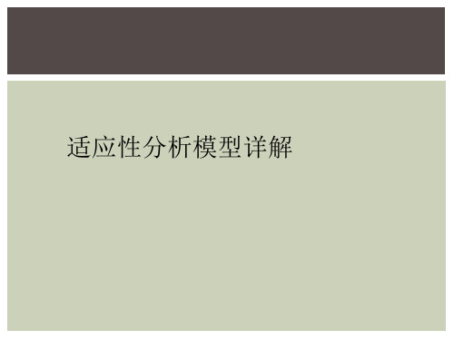 适应性分析模型详解