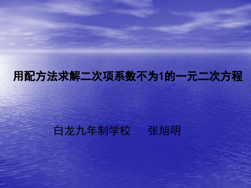 北师大版初三数学上册用配方法求解一元二次方程.2 shangjiao用配方法求解一元二次方程(二)演示文稿