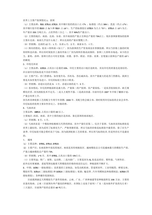 橡胶天然主产国简介