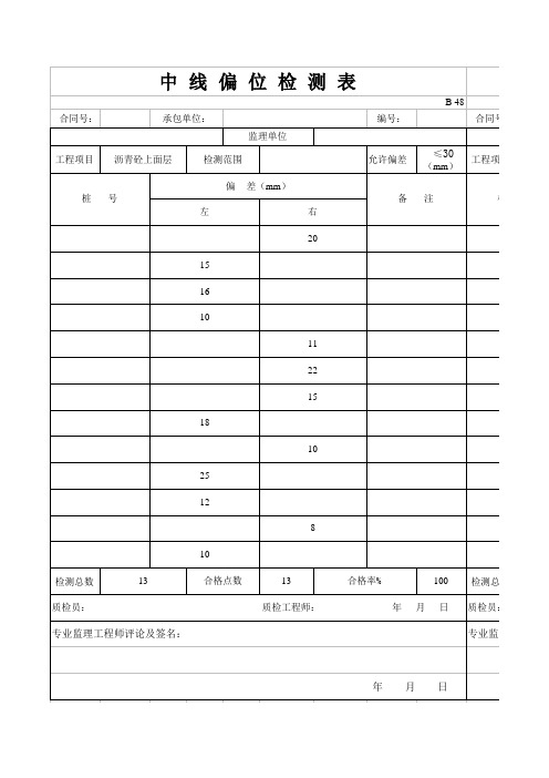 中线偏位