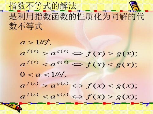 指数不等式和对数不等式解法