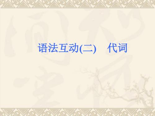 【浙江专版】2013届中考英语考前语法专练《二 代词 》(语法精讲+典例解析 ,21ppt)