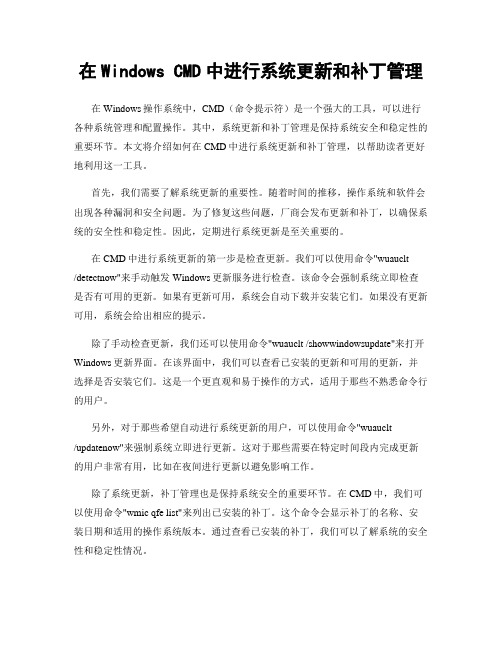 在Windows CMD中进行系统更新和补丁管理