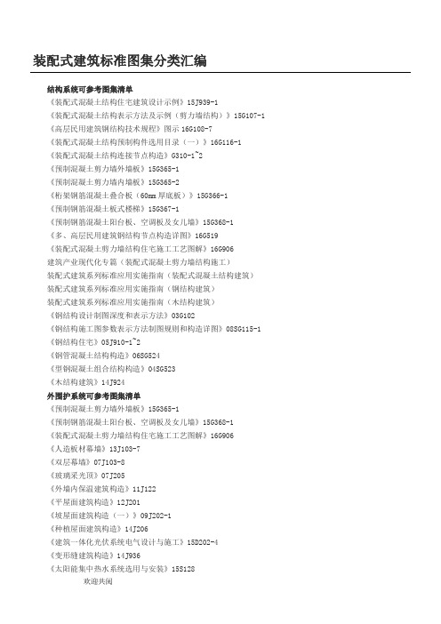 装配式建筑标准图集分类汇编