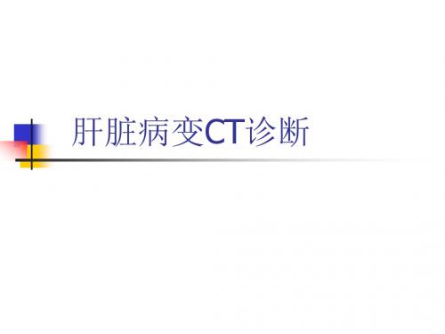 肝脏病变CT诊断