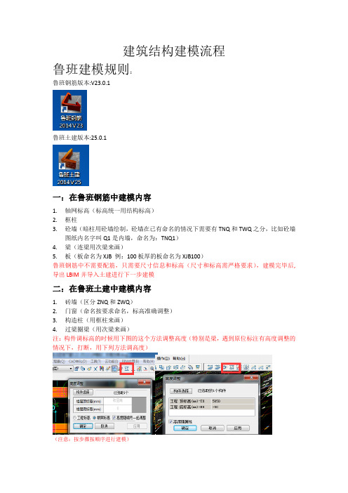 鲁班转RVT建筑结构建模要求