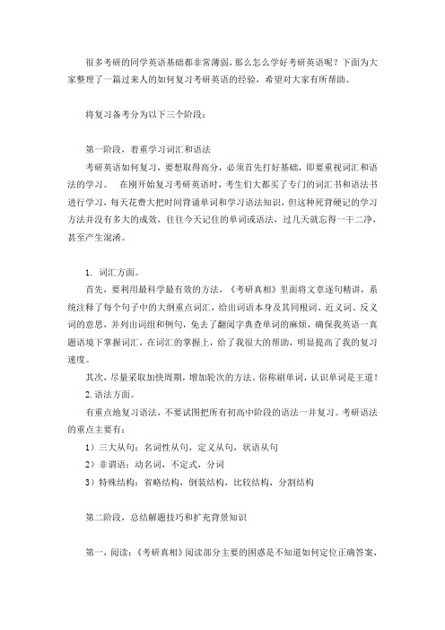 如何复习考研英语,鸡汤全在这里