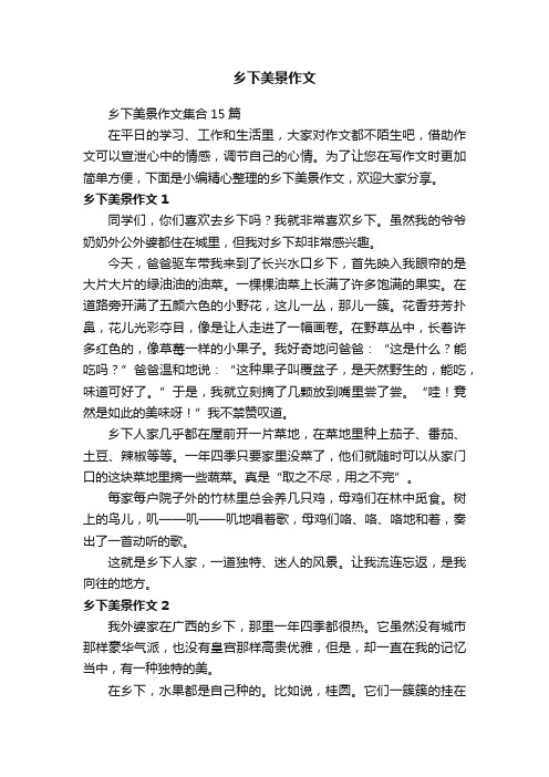 乡下美景作文集合15篇