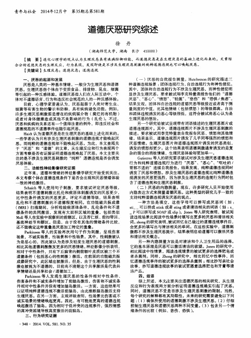 道德厌恶研究综述