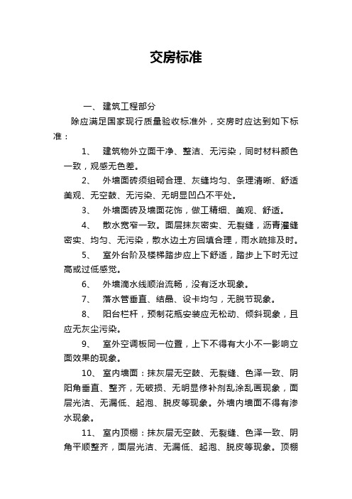 交房标准
