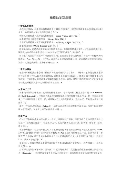 橄榄油鉴别常识