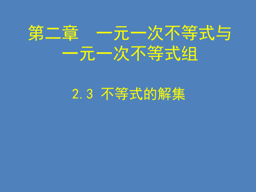 新北师大版八年级数学下册第二章《不等式的解集》公开课课件