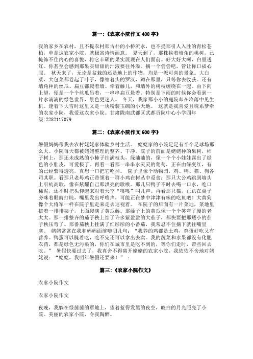 农家小院作文400字
