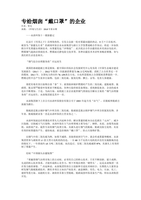 专给烟囱“戴口罩”的企业