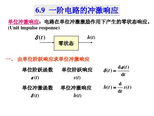 单位冲激响应电路在单位冲激激励作用下产生的零状态响.
