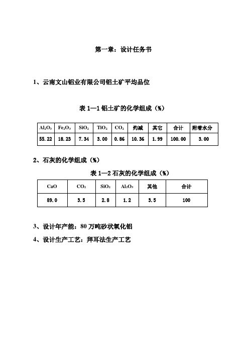 氧化铝物料平衡计算